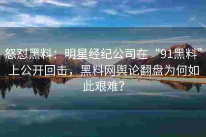 怒怼黑料：明星经纪公司在“91黑料”上公开回击，黑料网舆论翻盘为何如此艰难？