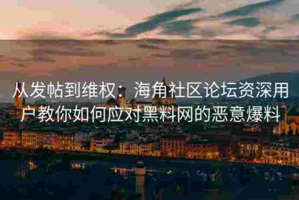 从发帖到维权：海角社区论坛资深用户教你如何应对黑料网的恶意爆料