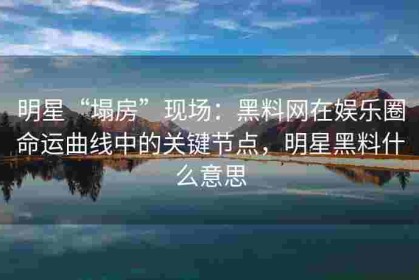 明星“塌房”现场：黑料网在娱乐圈命运曲线中的关键节点，明星黑料什么意思