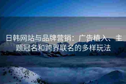日韩网站与品牌营销：广告植入、主题冠名和跨界联名的多样玩法