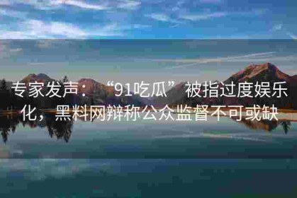 专家发声：“91吃瓜”被指过度娱乐化，黑料网辩称公众监督不可或缺