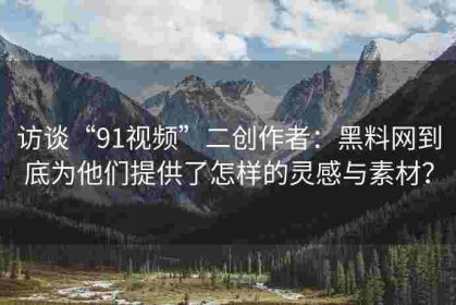 访谈“91视频”二创作者：黑料网到底为他们提供了怎样的灵感与素材？