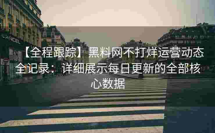 【全程跟踪】黑料网不打烊运营动态全记录：详细展示每日更新的全部核心数据
