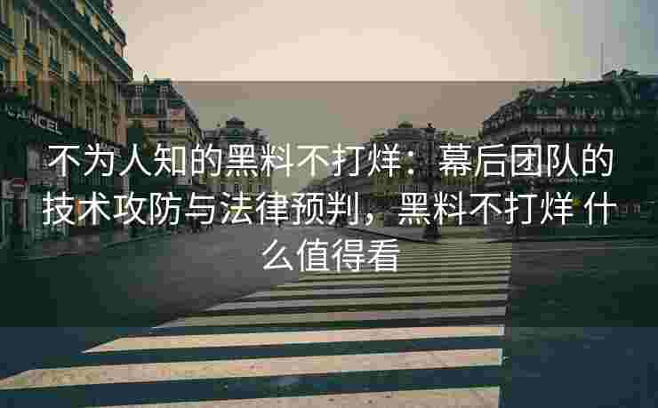 不为人知的黑料不打烊：幕后团队的技术攻防与法律预判，黑料不打烊 什么值得看