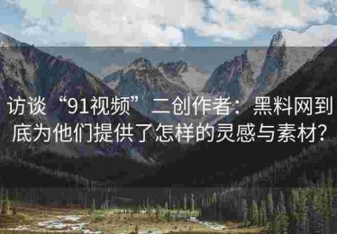 访谈“91视频”二创作者：黑料网到底为他们提供了怎样的灵感与素材？